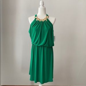 Dress Barn Halter Top Kelly Green Dress NWT